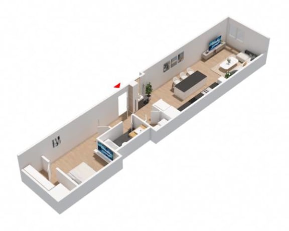 208 Floor Plan at Greeley Lofts, St. Louis, 63102