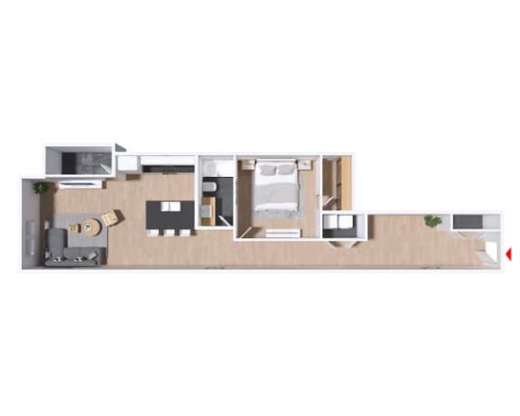 209 Floor Plan at Greeley Lofts, Missouri, 63102