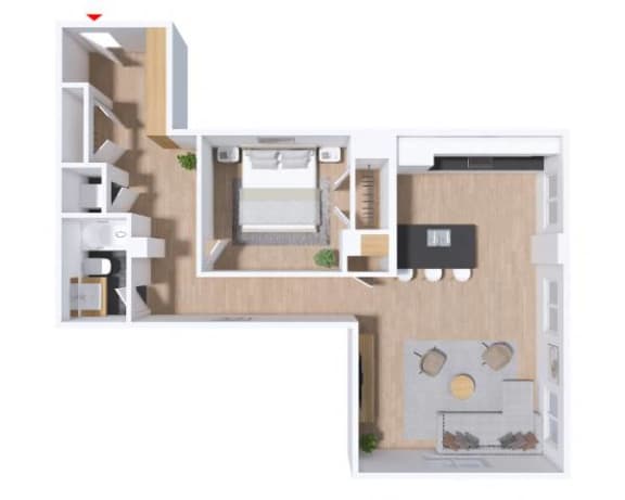 403 Floor Plan at Greeley Lofts, St. Louis, MO, 63102