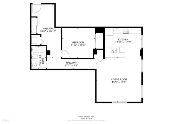 403 Floor Plan at Greeley Lofts, St. Louis, 63102