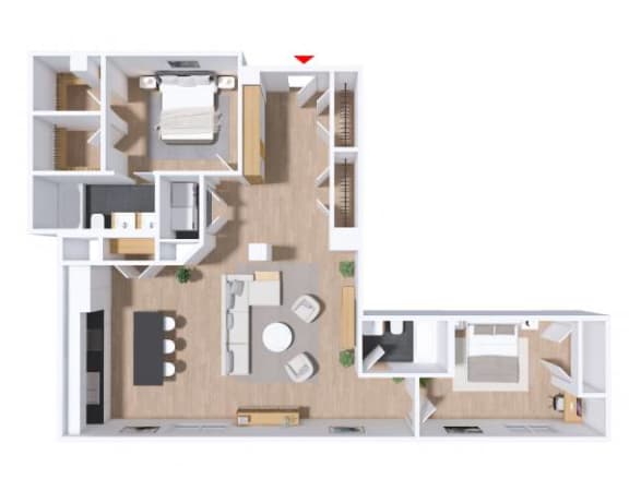 504 Floor Plan at Greeley Lofts, St. Louis, 63102