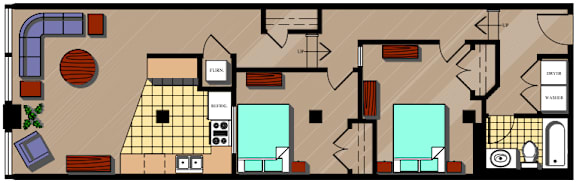 floor plan of a house with roommates