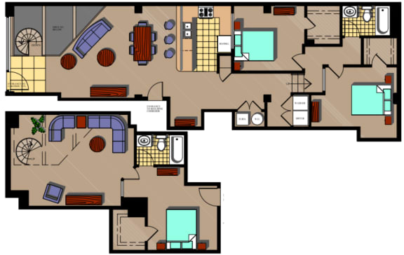 the layout of a floor plan of a house