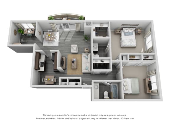 2 Bed With Den at 444 Park Apartments, Ohio, 44143