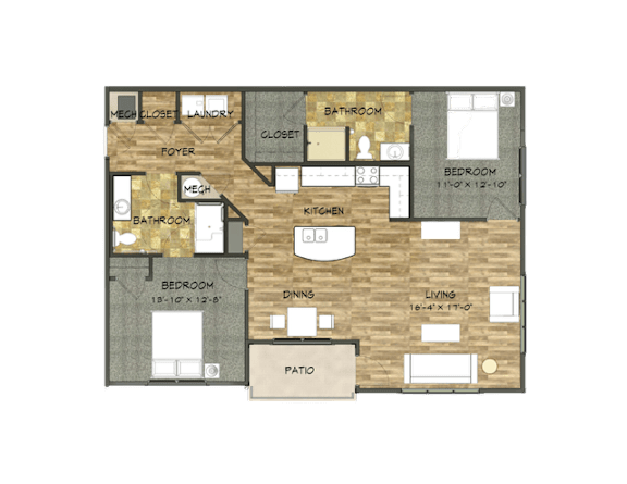 2 Bed 2 Bath B apartment at The Residences at Akita Lane, Canal Winchester