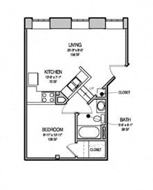 Arlo - 441 Floor Plan at East 4th Street, Cleveland