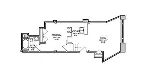 Arlo - 538 Floor Plan at East 4th Street, Cleveland, OH, 44115
