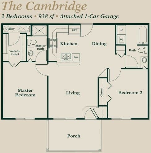 Cambridge Floorplan at Abbie Cove, Canal Winchester, OH