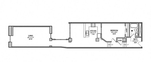 W1 -840_309 Floor Plan  at East 4th Street, Cleveland