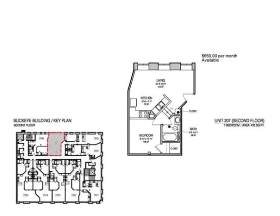 a floor plan of a building with two floors