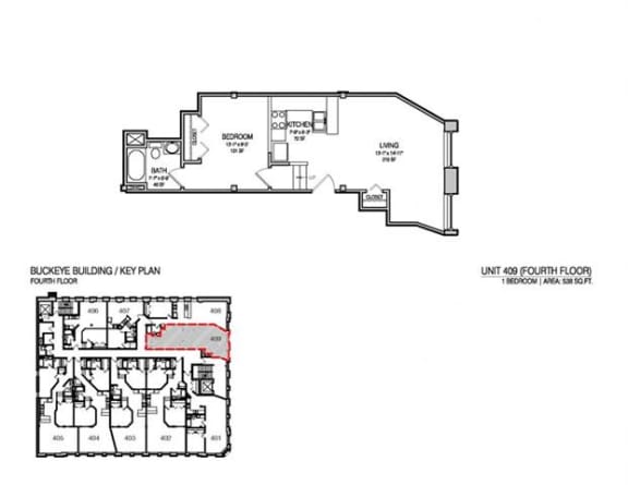 a floor plan of a building with two different floors