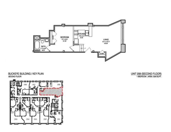 a floor plan of a building with two floors