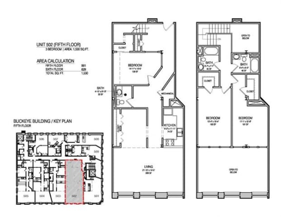 a floor plan of a house with three different floors