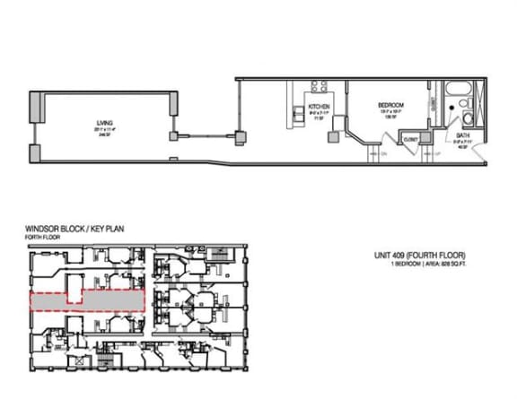 a floor plan of a house with a red line in the middle of it