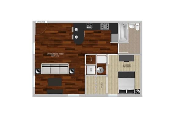 New Orleans Deluxe One Bedroom at Heritage Apartments, Columbus, OH, 43212