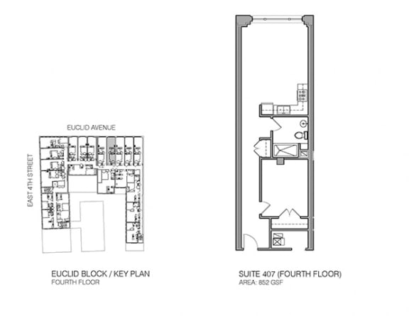 a floor plan of a building with two different floors
