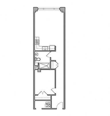 Floor Plan  1 Bed 1 Bath at East 4th Street, Cleveland, OH, 44115