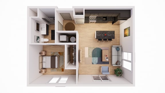 Floor Plan  1 bedroom 1 bath A at The Park Apartments, Cleveland , Ohio