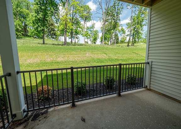 the view of the yard from the porch of a house at The Bend, Lancaster, Ohio