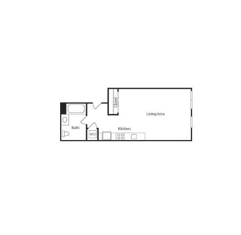 S2 studio floor plan at Vance in San Francisco, CA.