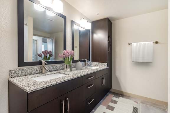 Modern Bathrooms at Azura Luxury Apartments in Kendall, FL