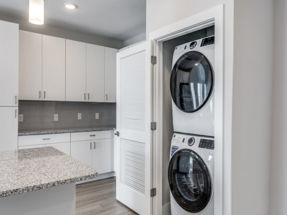 Front-Load Washer and Dryer at The Prescott Luxury Apartments in Austin, TX