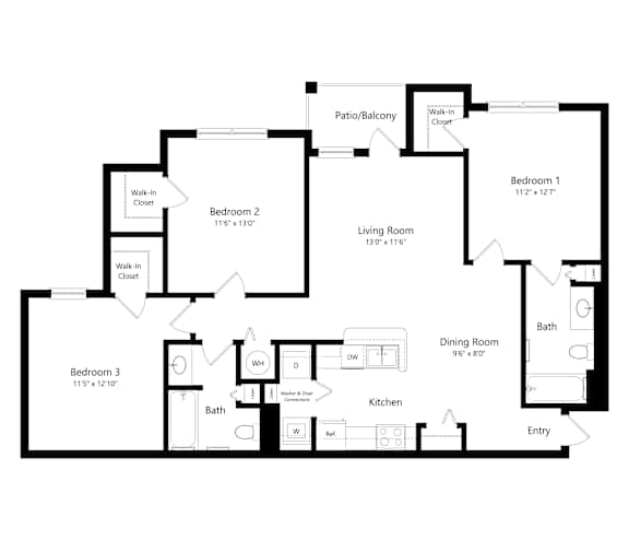 3-Bedroom Apartment in St. Petersburg, FL at Booker Creek