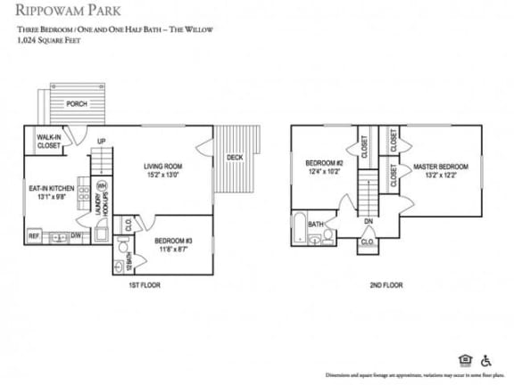 Townhome Floor Plan at Rippowam Park Affordable Apartments in Stamford CT