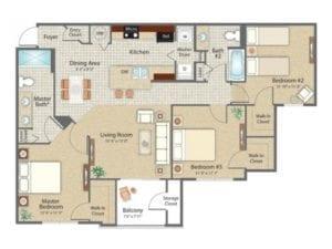 Three Bedroom Floor Plan