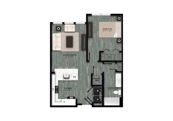1 Bedroom Floor Plan at La Cima