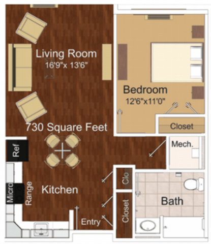One-Bedroom Apartment at Meadow Green Senior Apartments  in Toms River NJ