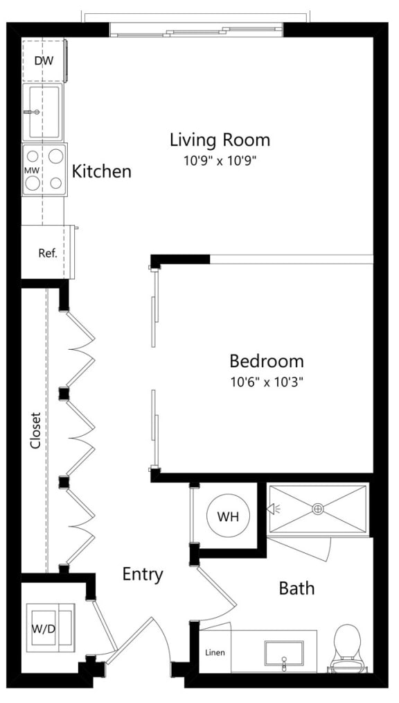 Studio Floor Plan at Parc at White Rock Luxury Apartments in Dallas TX