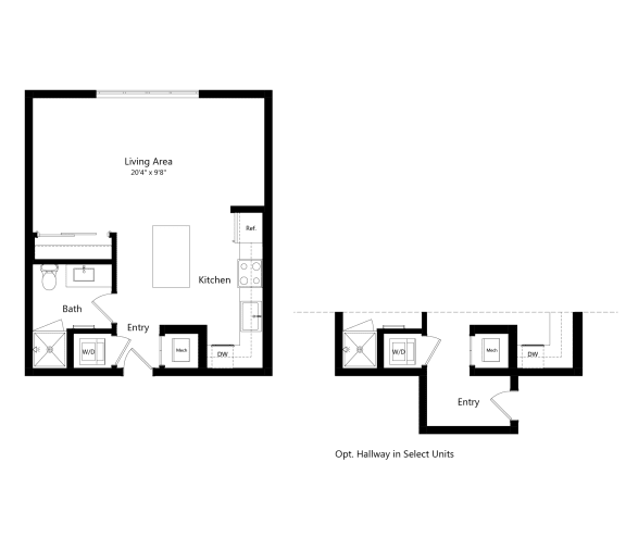 S1 530-577 sq. ft. Luxury Studio Apartment at The Marc in Palm Beach Gardens, FL