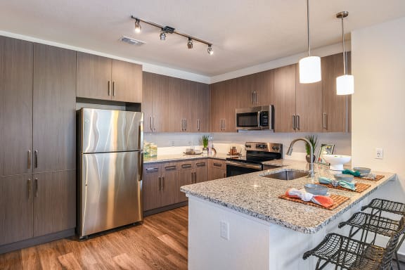 Chef-Style Kitchens with Stainless Steel Appliances and Granite Countertops at The Exchange, Florida, 33705
