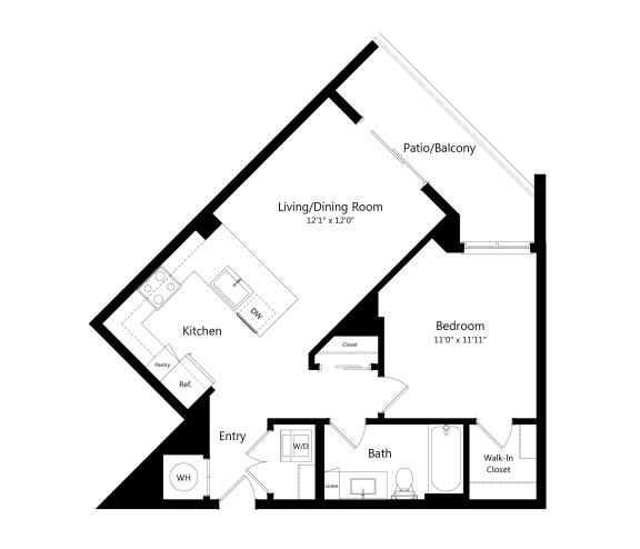 Spacious one-bedroom apartment at Vista Sur luxury apartments