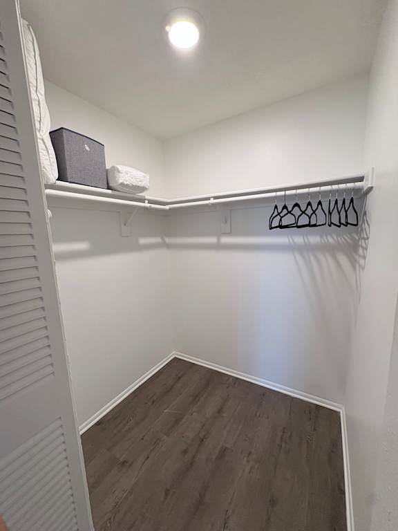 A white closet with a shelf and a coat hanger.
