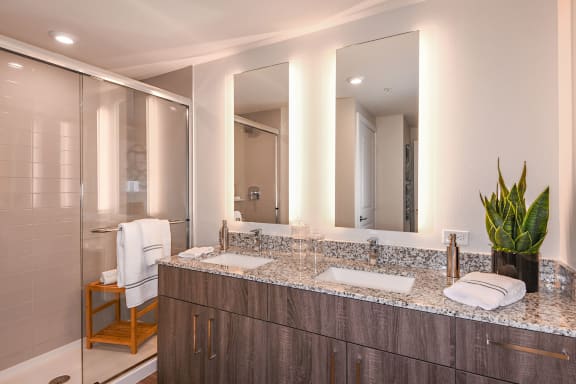 Elegant Bathrooms at Boca Vue Luxury Apartments in Boca Raton FL