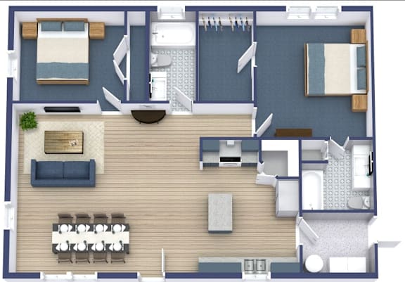 a floor plan of a house with a bedroom and a living room
