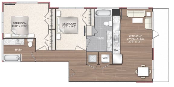 2K Floor Plan  at 511 Meeting, South Carolina