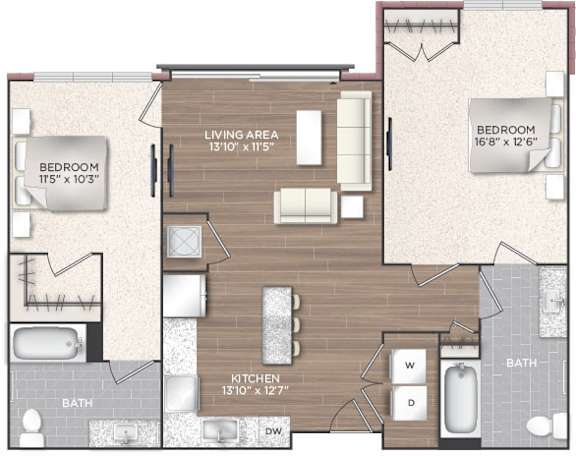 2F-A Floor Plan at 511 Meeting, South Carolina, 29403
