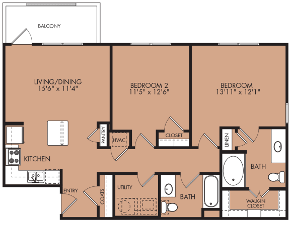 Magnolia Floor Plan at The Legend, Waco, TX, 76712