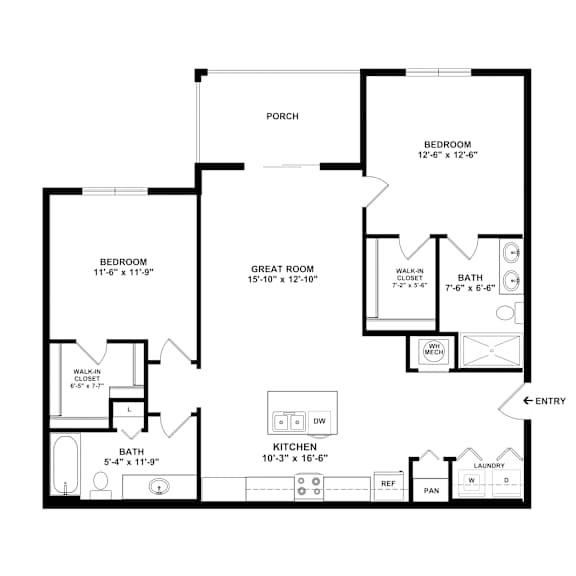 2 bed 2 bath B at Lucie at Tradition Apartments, Florida, 34987