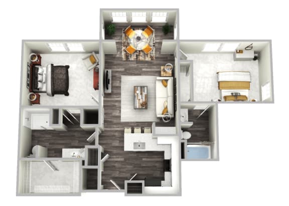 Northpark Floor Plan at Emblem Alpharetta Apartments, Alpharetta, Georgia