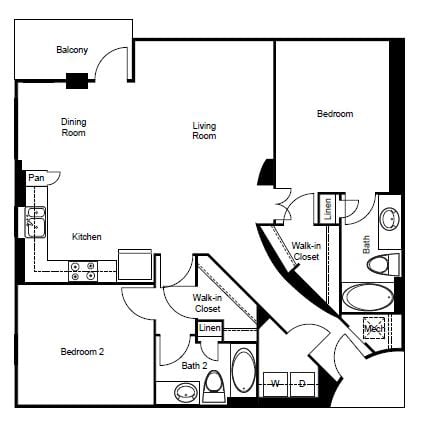 Albion Floor Plan at Paramount on Lake Eola, Orlando, FL, 32801