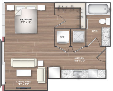 Studio G Floor Plan at 511 Meeting, Charleston, South Carolina