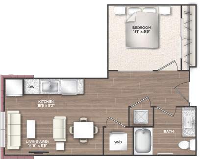 Studio H Floor Plan at 511 Meeting, Charleston