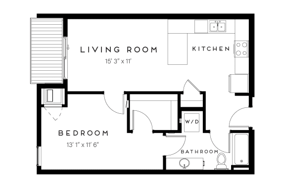 Unit B2 743 sqft One Bed at Maven on Broadway Apartments, Minnesota, 55904