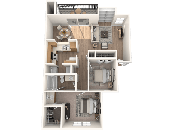 2 bed 1 bathroom Evergreen Floor Plan 2 bed 1 bathroom Evergreen Floor Plan | Village Oaks at Village Oaks Apartments, Austin