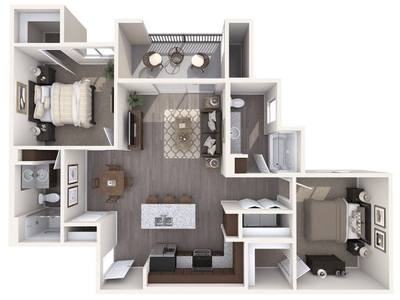 a floor plan of a 1 bedroom apartment at the kessler residences