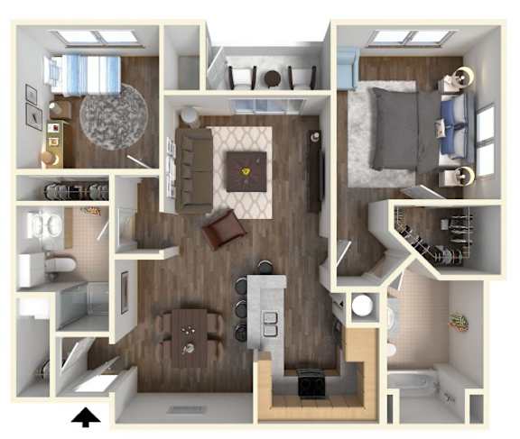 a floor plan of a two bedroom apartment
